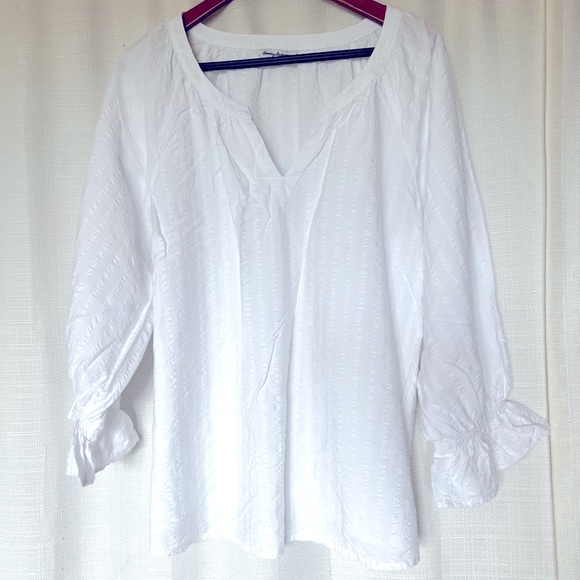 Tommy Bahama Island Gauze™ ¾-Sleeve Peasant Top - Picture 1 of 4